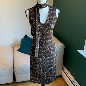 Sleeveless Sharagano Camouflage Cocktail Dress